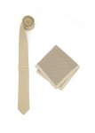Metallic Slim Tie Tie Bar & Pocket Square Set
