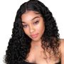 16INCH Full Frontal Water Wave Wig Curly Human Hair Brazilian Wig