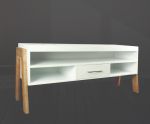 Athena Tv Stand Two-tone White & Flaked Oak