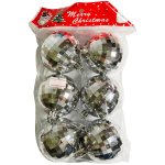 Merry Christmas Silver Disco Ball Ornaments 6PACK