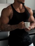 Men's Solid Tank Top Active Quick Dry Breathable Mid Stretch Crew Neck Sleeveless Shirt Men's Clothing For Summer