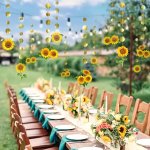SET 12PCS Graduation Season Paper Sunflower Flower Party Background Decoration Party Decor Pendant Party Decor Supplies