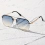 Classic Double Bridge Glasses Retro Semi-Rimless Frog Mirror Design Outdoor Driving Eyewear