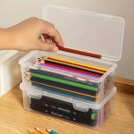 Clear Plastic Desk Organizer Set: Pens Pencils And Markers