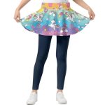 Cndexd Rainbow Horse Skirted Leggings For Girls School Uniform Stretchy Casual Athletic Pants For Kids Daily Wear For Teen Girls