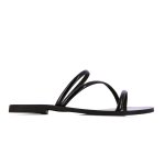 Strappy Slip-on Sandals -black