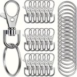 20PCS Of Premium Rotary Buckle Hook Keychain Production Kit With Key Ring Metal Lanyard Keychain Hook Lobster Buckle Key Jewelry