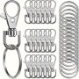 20pcs Of Premium Rotary Buckle Hook Keychain Production Kit With Key Ring Metal Lanyard Keychain Hook Lobster Buckle Key Jewelry DIY Crafts (10 Pieces