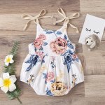 White Floral Balloon Romper