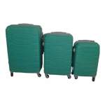 Smte 3 Piece Abs Trolley Luggage Set V1-F18 Green With Keychain