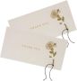 2PCS Gold Foil Thank You Greeting Cards With Rose Design Blank Birthday