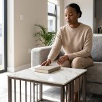 Chic Square Marble-effect Coffee Table For Cozy Living Rooms - White