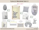 Cot Duvet Bedding Yellow Grey Monochrome Rhino Set Neutral
