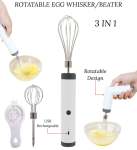 Zs - Rotatable Egg Beater Milk Frother - Rechargeable