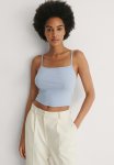 Back Strap Detail Top - Dusty Light Blue