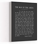 Kejpu Canvas Wall Art The Man In The Arena Metal Print Theodore Roosevelt Quote Artwork Painting For Modern Living Room Office D