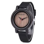 Women's Round Ebony Wooden Watch B18-2