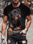 3D Cute Dog Print Men's Graphic Design Crew Neck Novel T-Shirt Casual Comfy Tees Tshirts For Summer Men's Clothing Tops For Dail