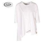 Cocoon Asymetric Raw-edge Sweat Top - White L xl