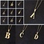 1pc Golden Initial Letter Pendant Necklace Simple Alphabet Initial Jewelry A To Z Elegant Birthday Gift For Boys And Girls