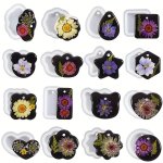 1PC 16 Kinds Of Epoxy Resin Pendant Jewelry Earrings Making Silicone Mold Geometric Water Drop Heart Shape Hanging Key Chain Mol