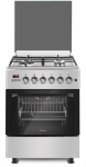 Ferre 60X60 4 Gas Burners 1 Wok Burner 1 MINI Wok Freestanding Gas electric Cooker - Premium Silver F6T40E3.PI
