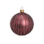 Xmas Ball Glitter Glass 10CM Dark Pink