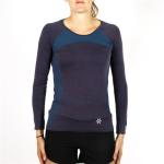 Women Tech Knit Long Sleeve Tee - M Teal Melange