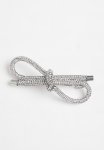 Tilly Hair Bow Silver Diamante