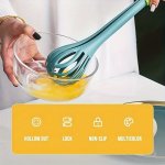 1PC Plastic Spaghetti Server Non-slip Locking Pasta Fork Hollow Design Egg Whisk Kitchen Gadget Tool For Baking And Cooking Kitc