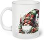 Christmas Gnome Frosted Design 4 Glass Coffee Mug 300 Ml