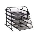 Zs - 4-TIER Metal Desk Organizer With Sliding Document Tray