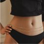 Fashionable Round Bead Chain Double-layer Waist Chain Sexy Beach Body Chain Jewelry For Vacation Wearing For Women
