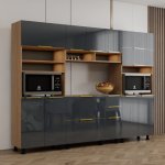 Modern Kitchen Set – Grey + Walnut