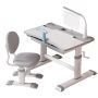 Height Adjustable Ergonomic Kidsstudydeskchair Setwith Book Stand&led Light