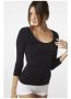 Boody Bamboo Ecowear 3/4 Sleeve Scoop Top - Black M