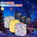 1PC 7.01 11.89 16.76 21.95 32.0 Meter Solar Copper Wire String Lights Outdoor Lighting Fairy String Lights 8 Lighting Modes Gard