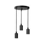 Ol-pend-rnd-bk Black Aluminium 3X E27 Pendant