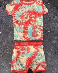 CAT & Jack Beige Red And Blue Tie Dye Pajama Set 6Y