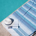 Stripe Backed Fouta Turquoise And Royal Blue