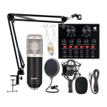 Podcast Equipment Bundle BM-800 MIC Kit With V8 Live Sound Card - Silver