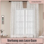 1PC Vintage Floral Lace Sheer Curtain - Light Filtering Rod Pocket Design For Bedroom & Living Room Decor