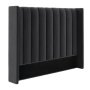 Nu Dekor - Camilla Velvet Paneled Tufted Headboard - Queen - Dark Grey