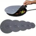 5PCS Silicone Bowl Lids Set Heat Resistant Microwave Cover Various Sizes Reusable Silicone Suction Lids For Gifts Fits Bowls Cup