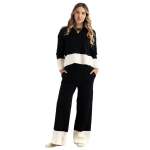 Knitted Top And Pant Set - Black Free