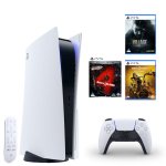 Sony Playstation 5 Bundle Disk Version White 3 Games Media Remote