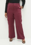 Plus The Lycel Tailored Utility Pant - Burgundy