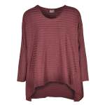 Hi Lo Oversized Striped Top - Burgundy Free