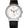 Gents Ss Multifunction White Dial Black Leather Watch 10540-404