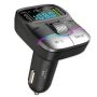 Bluetooth Car Fm Charger With Dual USB Ports And Digital Display - Black